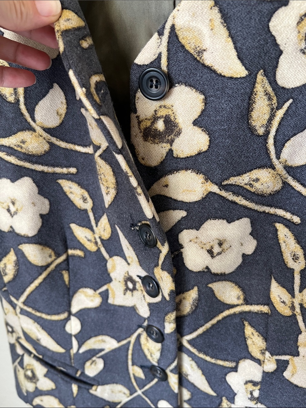 Dries Van Noten vintage wool grey floral vest - Picture 3 of 7